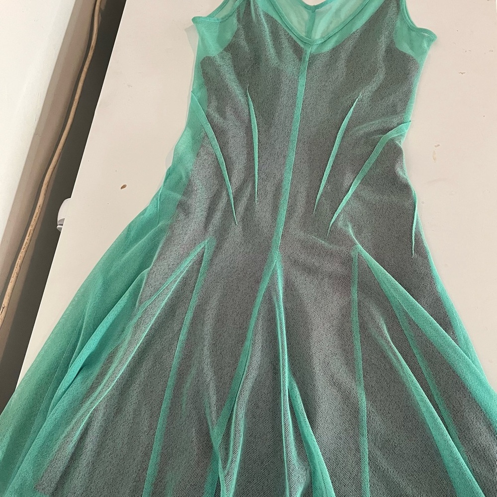 Elegant Green Mesh Dress